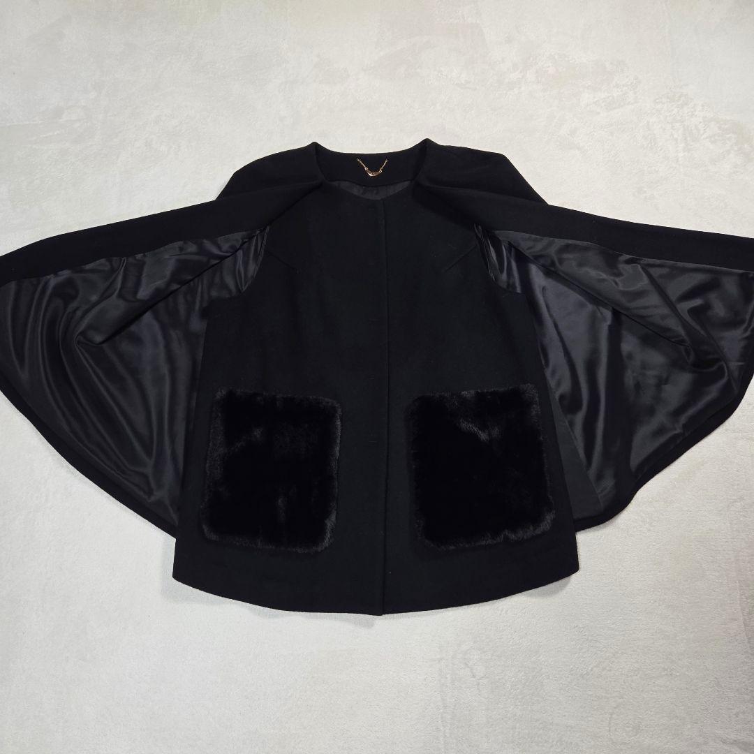 [新品タグ付き]Rose Tiara ポンチョコート 大きいサイズ ブラック