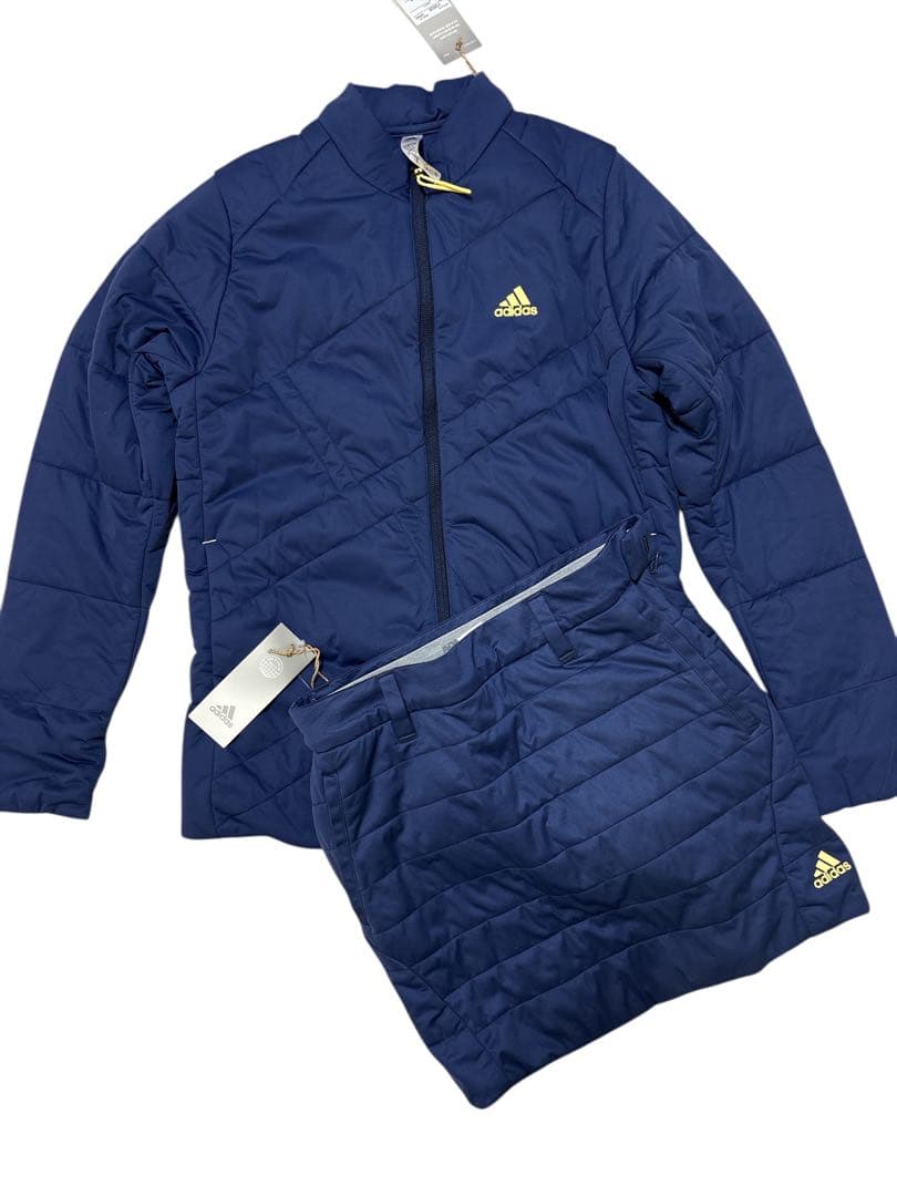 adidasゴルフ レディース 中綿ジャケット・スカートセットアップ ネイビーS