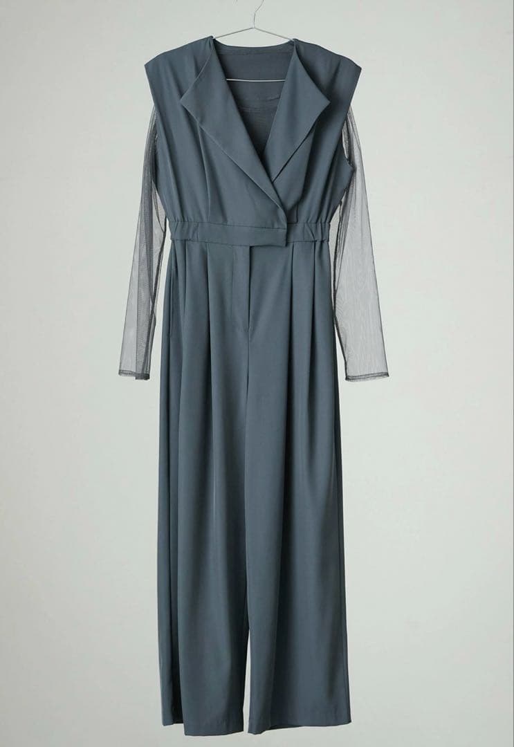 シアートップス スタンドアウトカラー オールインワン パンツドレス　Ｌサイズ