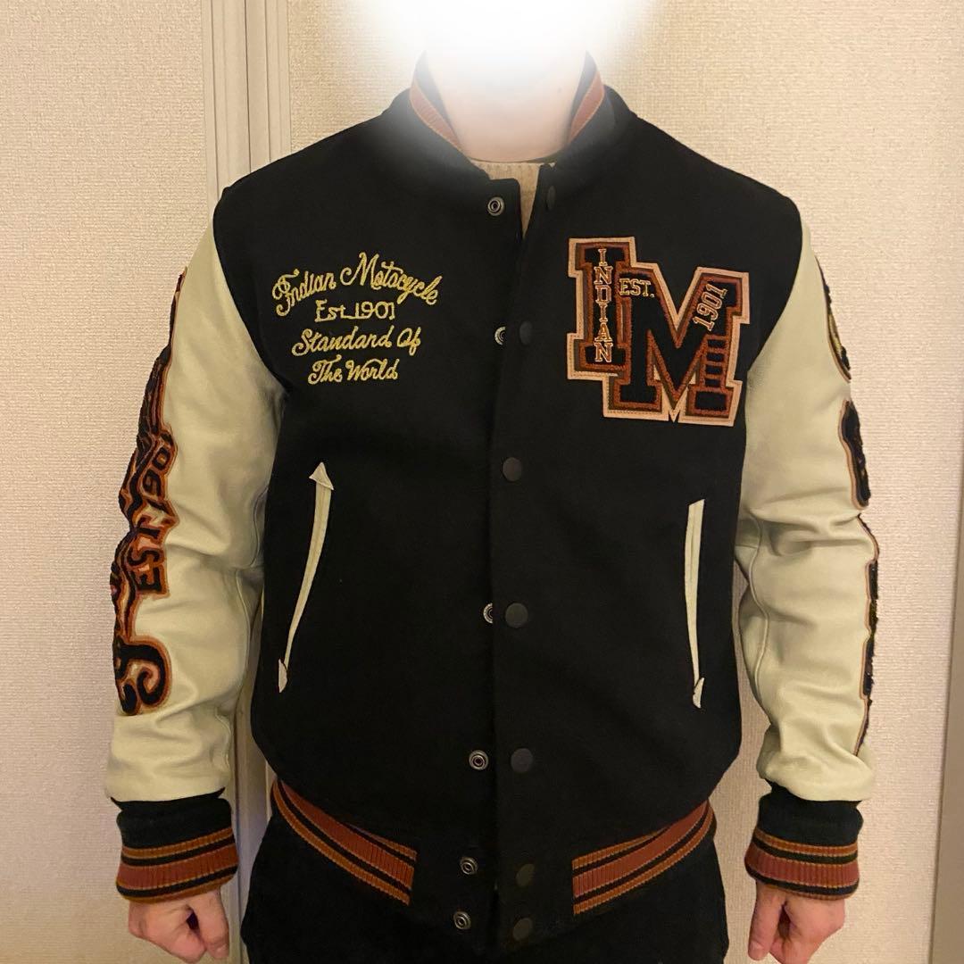 Indian motorcycle スタジアムジャケット 牛革 古着