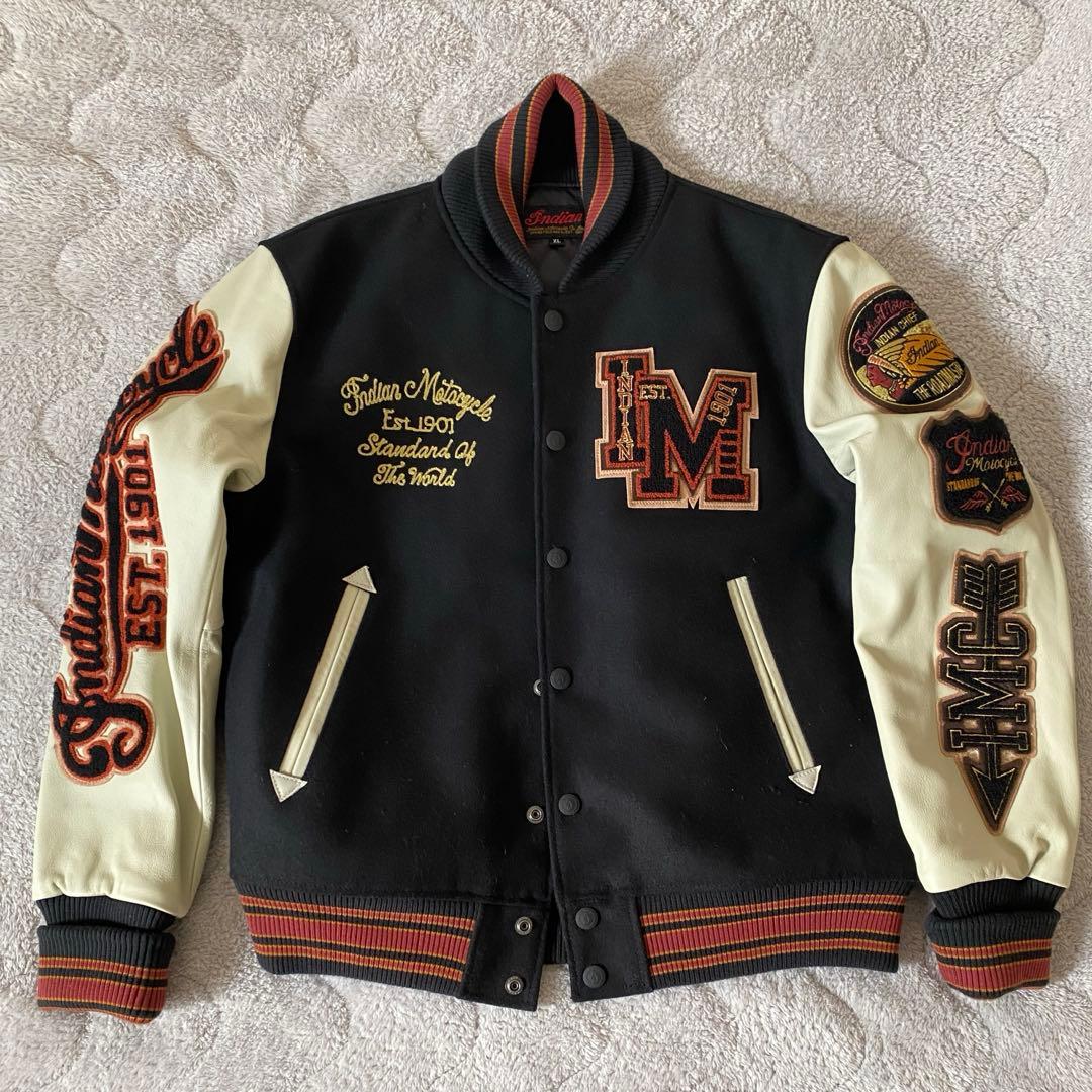 Indian motorcycle スタジアムジャケット 牛革 古着
