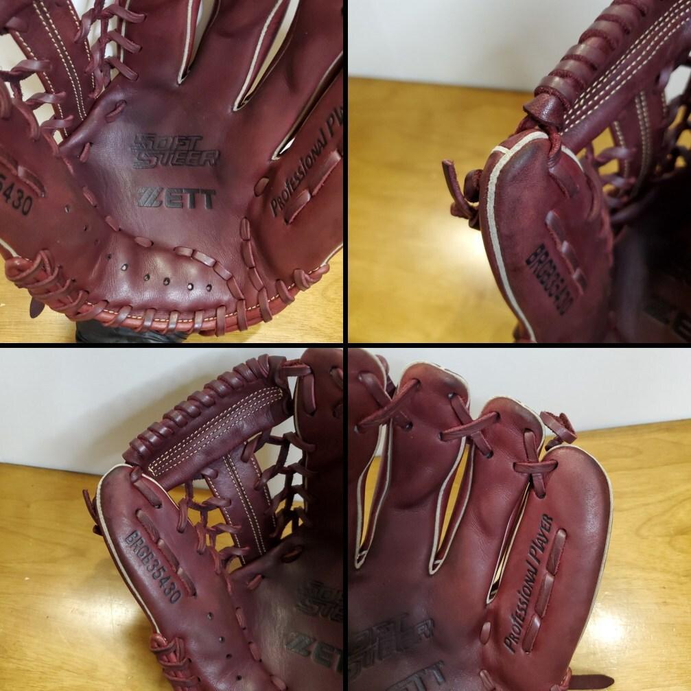 ZETT ゼット ソフトステア 人気カラー ボルドーブラウン 良品 軟式グローブ