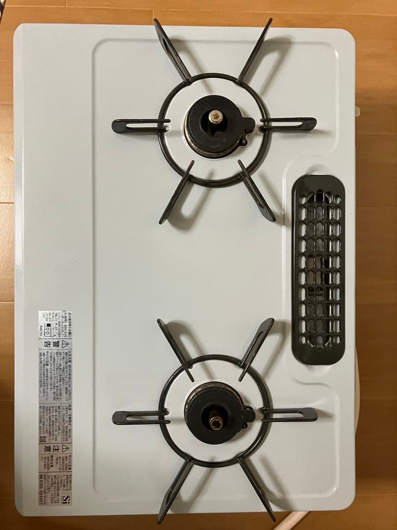 【23年式'】美品、2バーナーの都市ガス用ガスコンロ、ホワイト