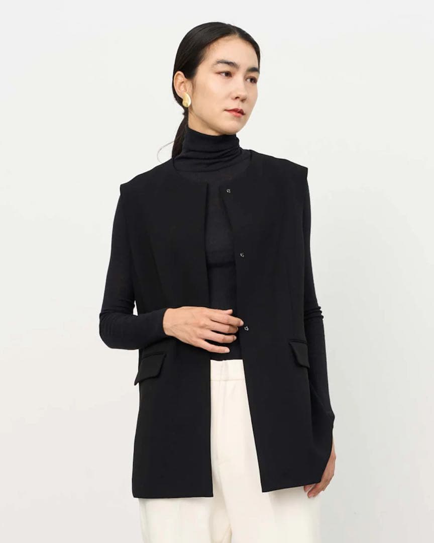 SOÉJU ソージュ クルーネック ジレ ブラック 黒 M ベスト