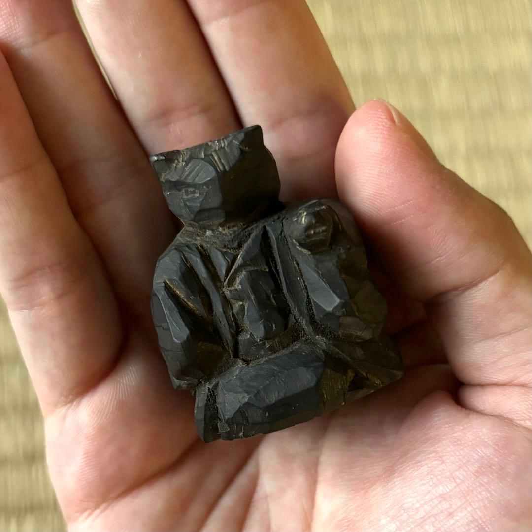 郷土玩具　猫　猫神　招き猫　一刀彫り　木彫　古い　時代　妖怪　黒猫