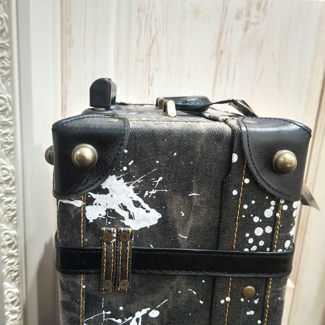 寄付　アクタスカラーズ　ケース　トランク　デニム　レザー　ブラック　L　ペイント