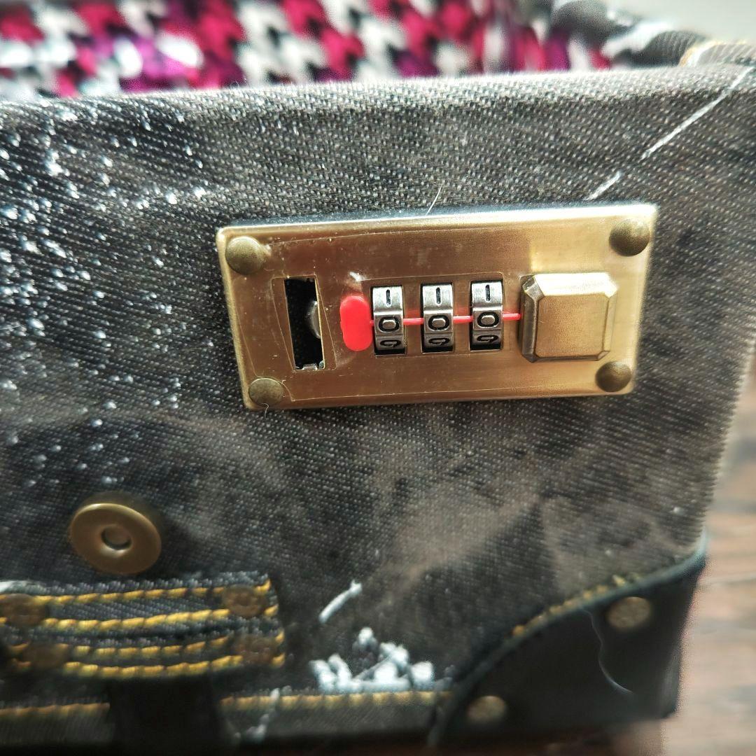 寄付　アクタスカラーズ　ケース　トランク　デニム　レザー　ブラック　L　ペイント