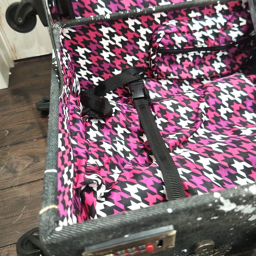 寄付　アクタスカラーズ　ケース　トランク　デニム　レザー　ブラック　L　ペイント