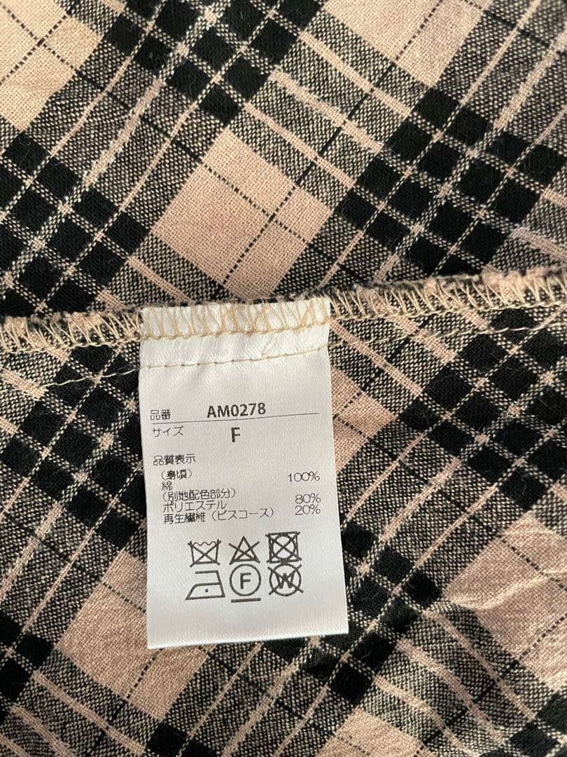 【ねこ】andmary アンナチェックドレス　ベージュ