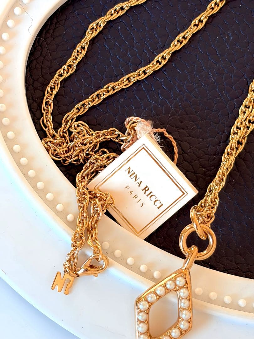 大ぶりNINA RICCIタグ付キーモチーフヴィンテージネックレスB290