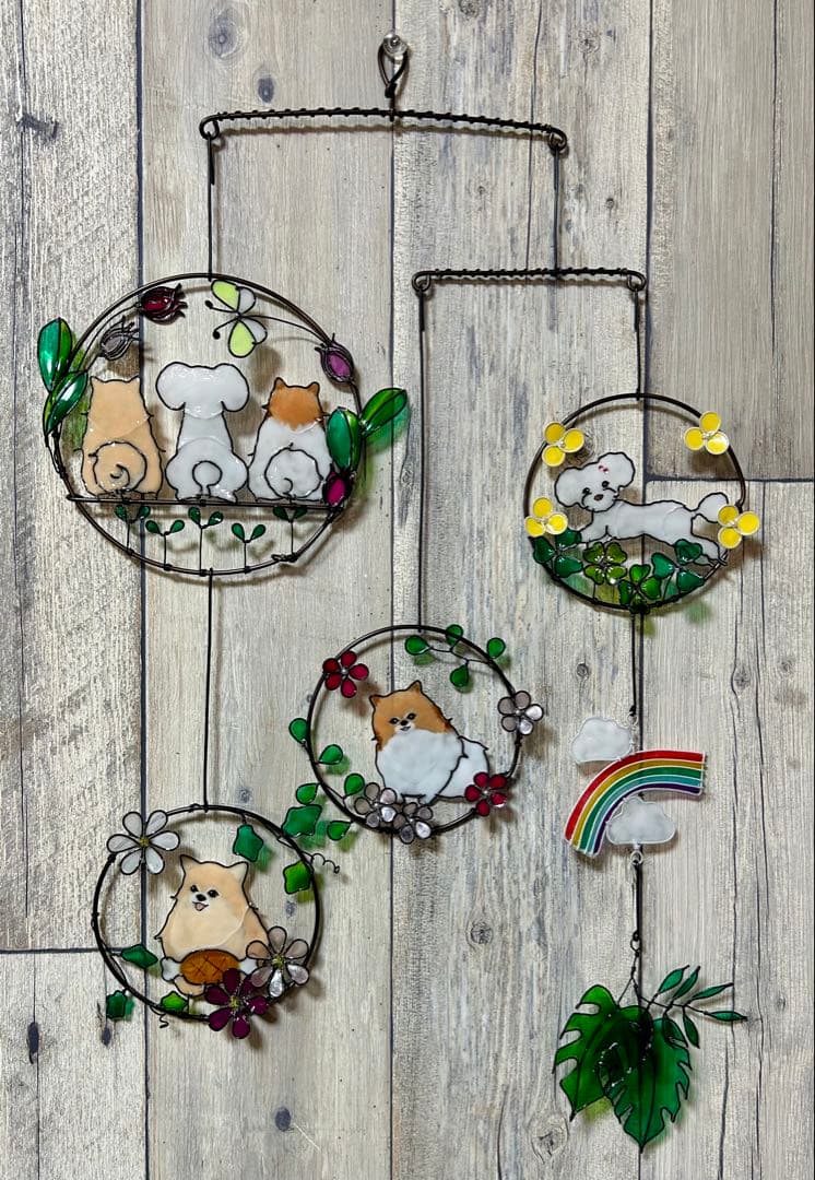 まるまる「ポメチワとトイプードル モービル」2点