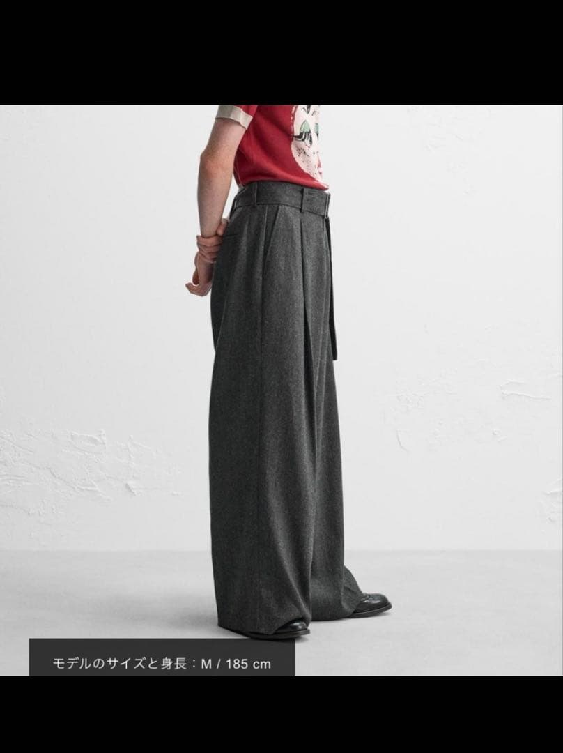 ZARA×ハリーランバート　グレーワイドスラックス　４２