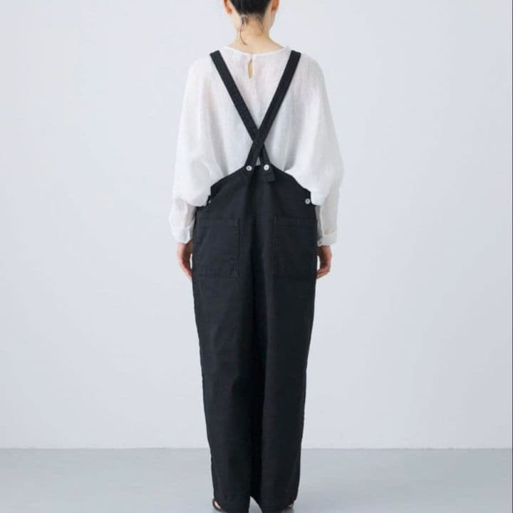 週末お値下げ☆かぐれ バッククロスサロペット ブラック