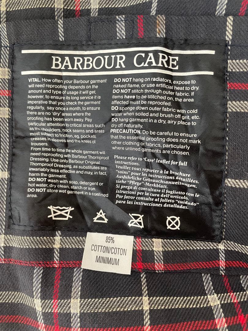 古着 バブアー 3ワラント ビデイル ネイビー 縦型4ポケット C36