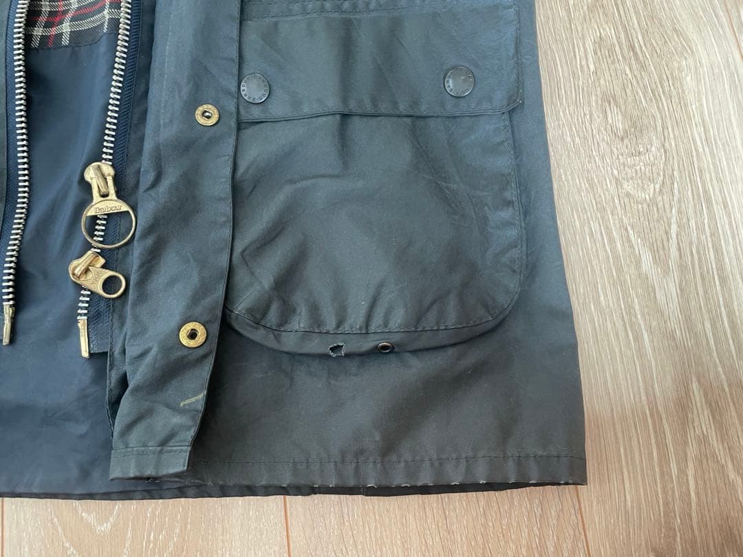 古着 バブアー 3ワラント ビデイル ネイビー 縦型4ポケット C36