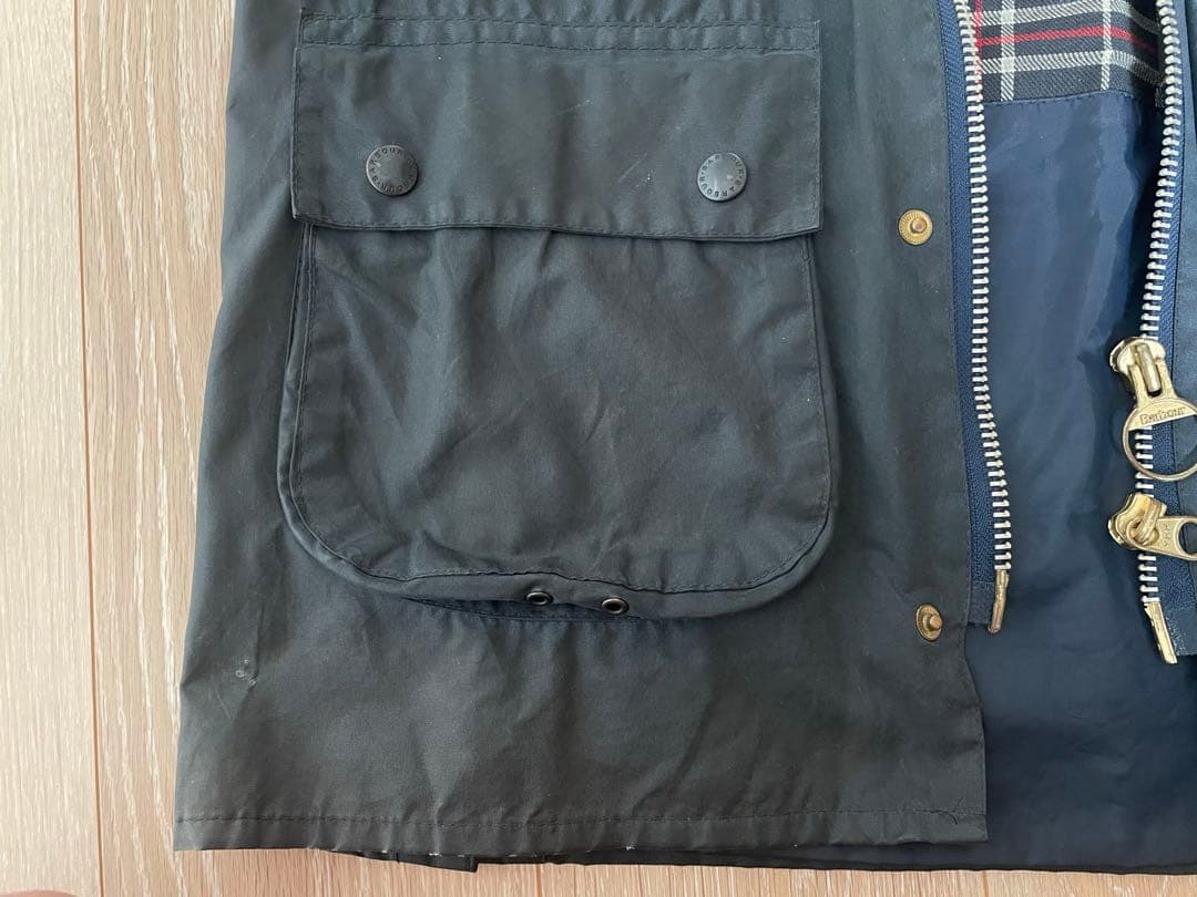 古着 バブアー 3ワラント ビデイル ネイビー 縦型4ポケット C36