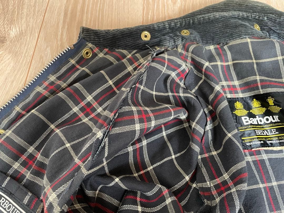 古着 バブアー 3ワラント ビデイル ネイビー 縦型4ポケット C36