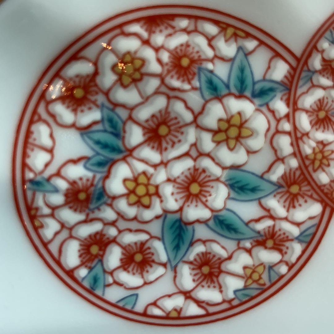 賞美堂　基泉　高級有田焼　丸紋桜　取り皿揃　新品保管品