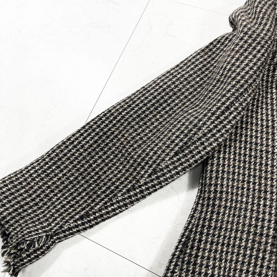 ✨未使用級 バーバリーロンドン 千鳥柄 フリンジ ジャケット イタリア生地 46