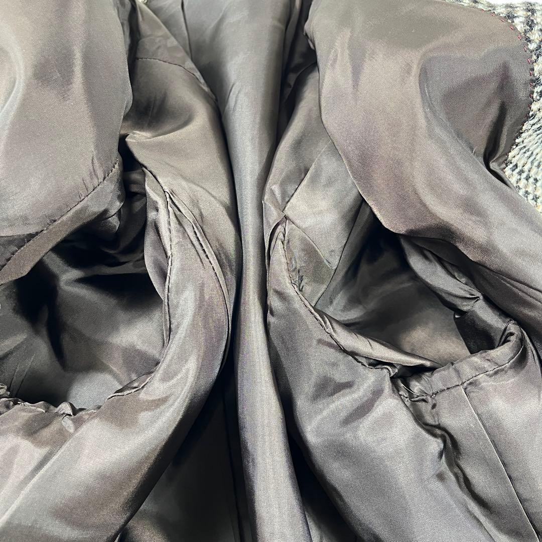 ✨未使用級 バーバリーロンドン 千鳥柄 フリンジ ジャケット イタリア生地 46