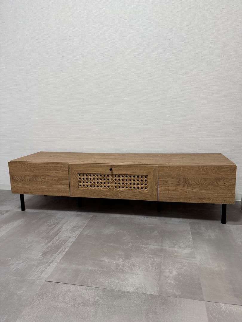 LOWYA ラタン調 テレビボード スチール脚