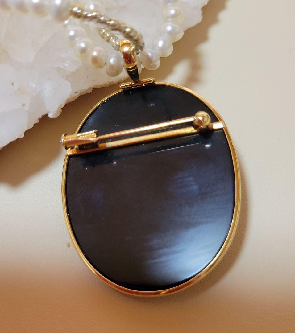 ★カメオ ブローチ ペンダント★ヘッド 2WAY K18刻印