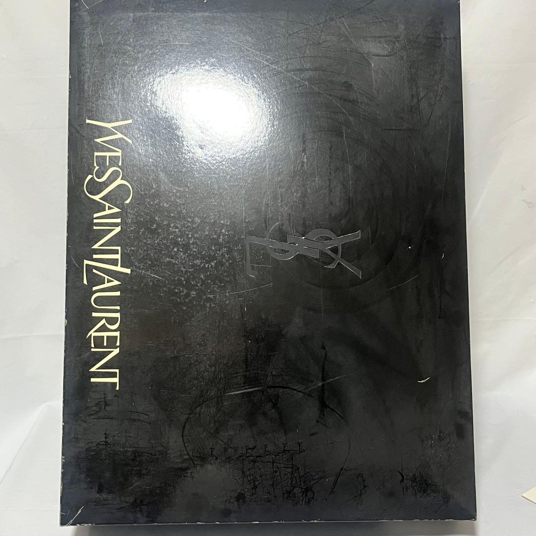 美品未使用　イヴサンローラン　シルク混綿毛布　YSL総柄ビッグロゴ