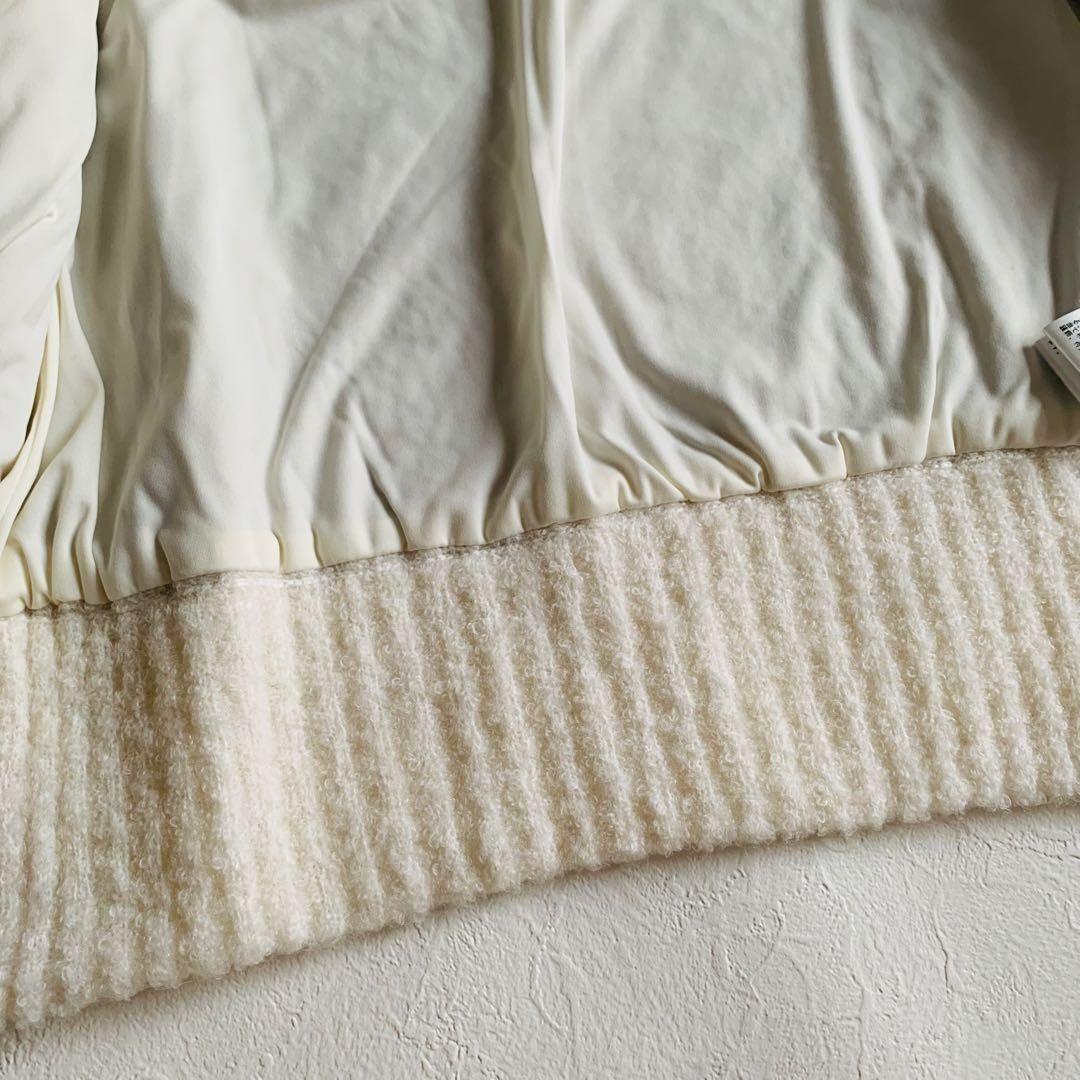 美品　BEAMS GOLF　ジャガードニットブルゾン　ホワイト　S　定価2.7万