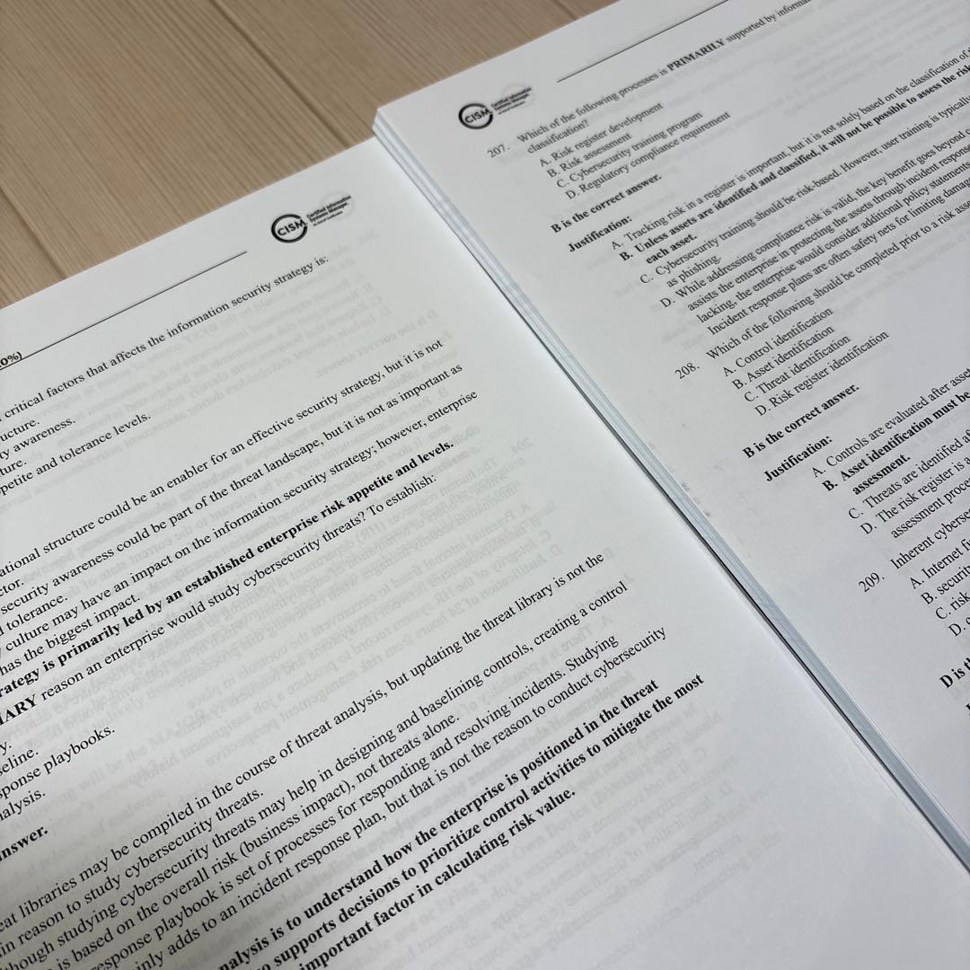 【最新】CISM試験　サンプル問題集 10th Edition 第10版　裁断済