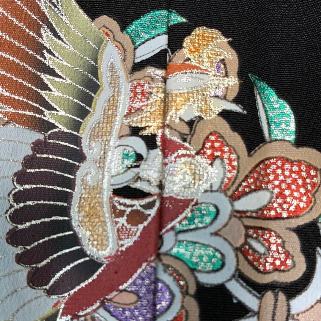 D204 黒留袖　螺鈿細工　鳳凰　華文　正絹　着物　袷　未使用極美品