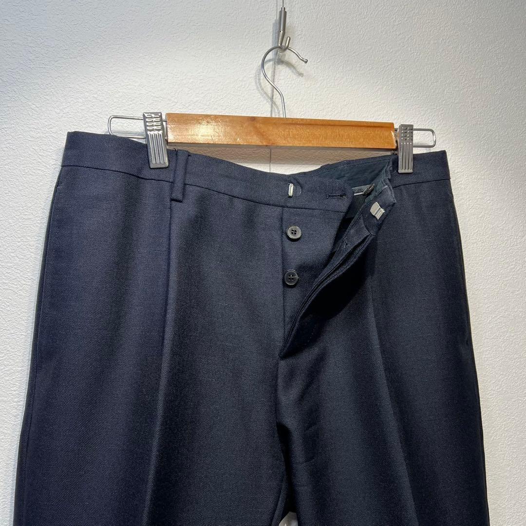 希少 美品 VALENTINO ウール モヘヤ タック スラックス パンツ 44