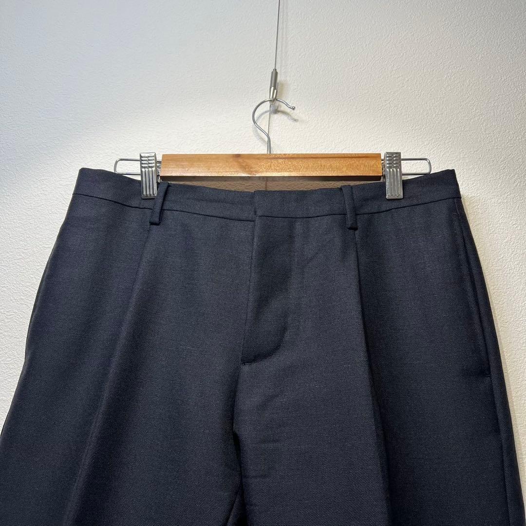 希少 美品 VALENTINO ウール モヘヤ タック スラックス パンツ 44