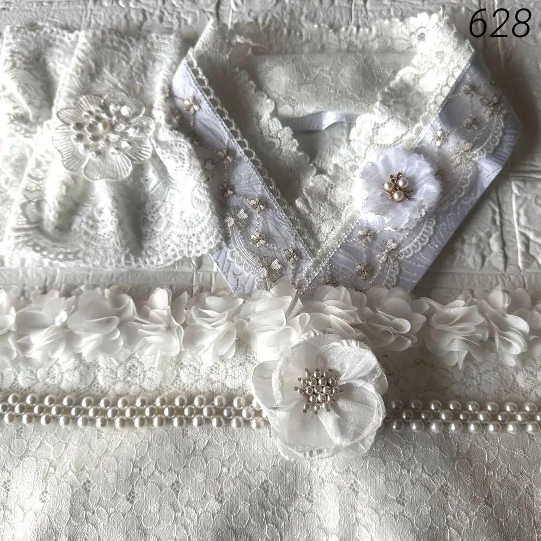 成人式　振袖　重ね衿　レース半衿　レース帯揚げ　付け袖　お飾り3個他8点セット