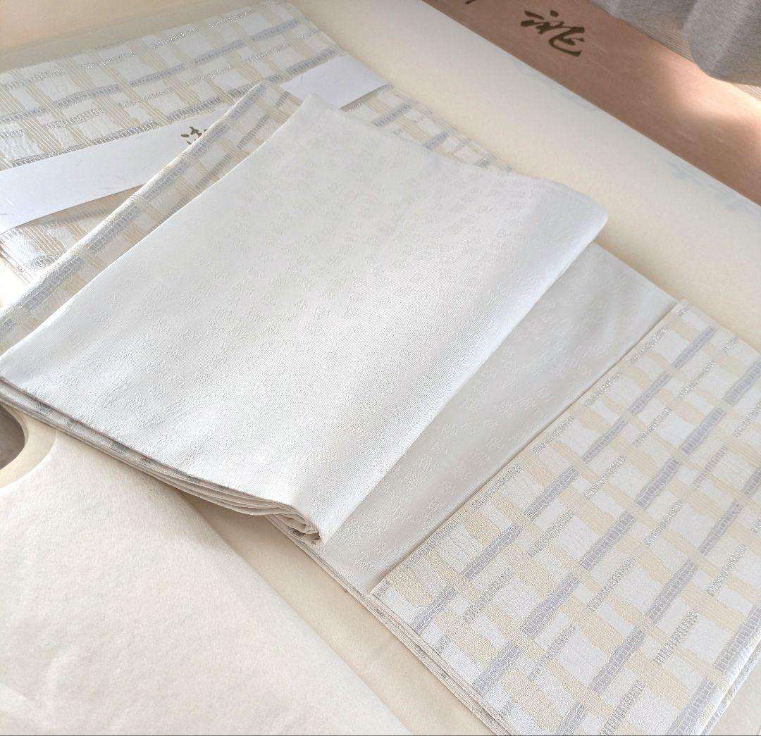 正絹西陣織木原織物吉野格子袋帯お仕立て上がり単衣袷兼用