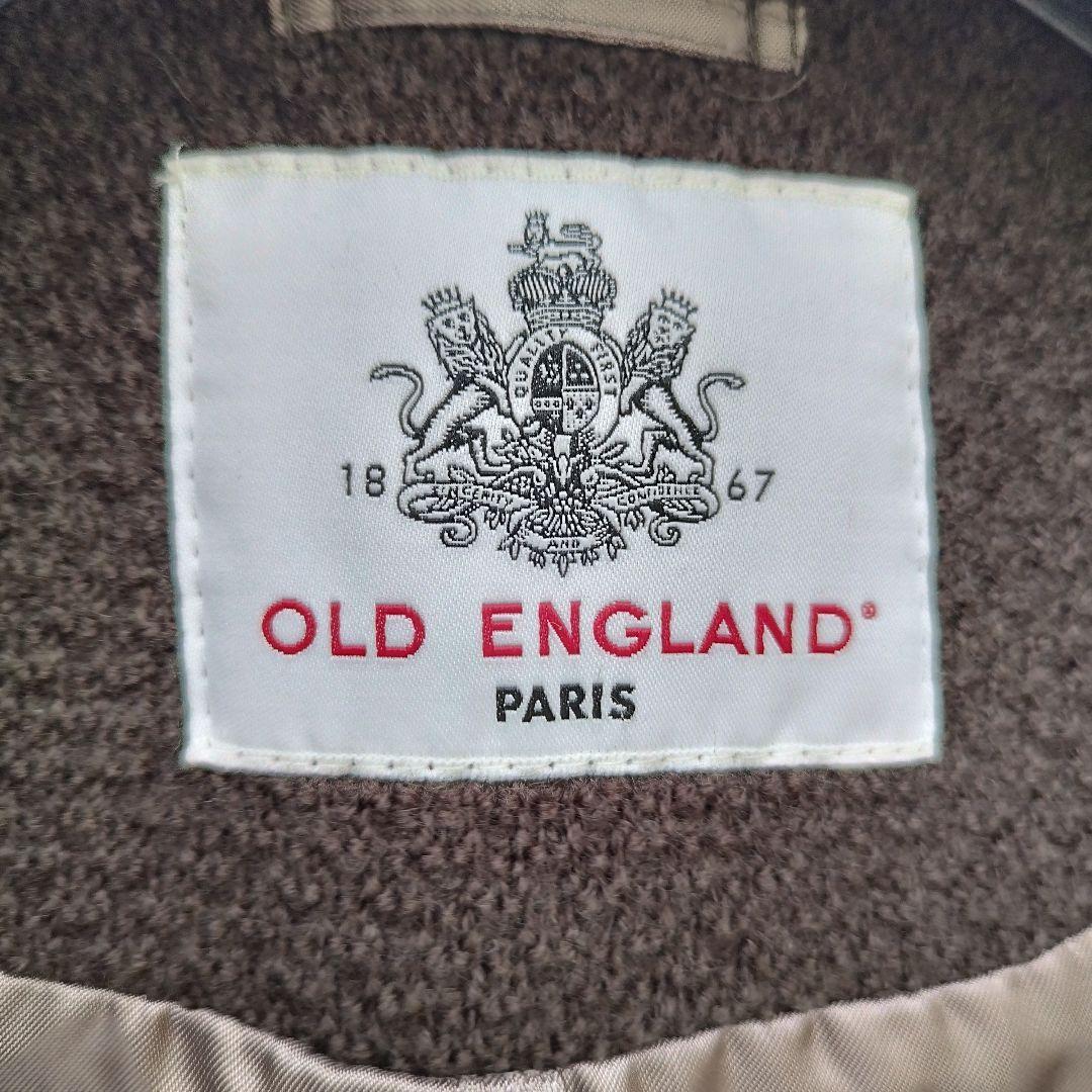 【極美品】オールドイングランド ノーカラーロングコート 金ボタン ダブル