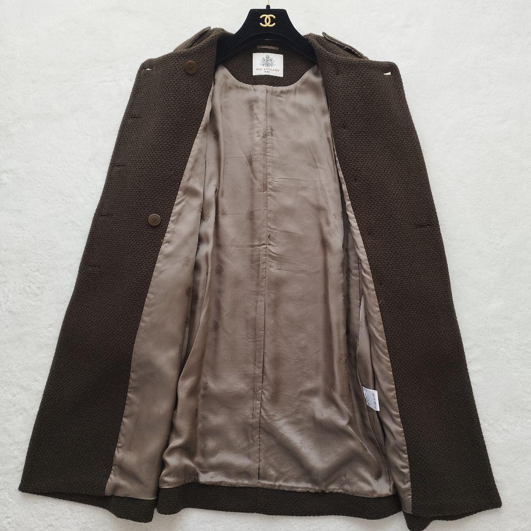 【極美品】オールドイングランド ノーカラーロングコート 金ボタン ダブル