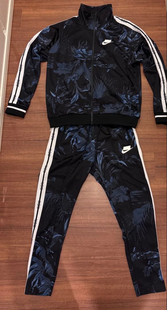 NIKE ナイキ　フローラル　花柄　ブルー ジャージ　セットアップ　上下　M S