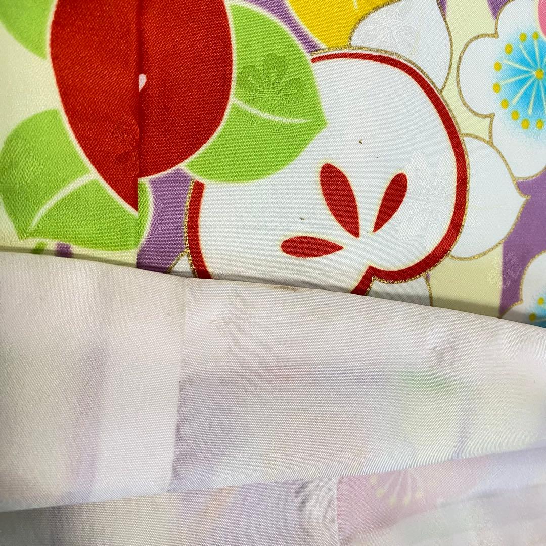 3歳七五三 着物セット　女の子 ピンク　紫　ストライプ　花柄刺繍　小町kids