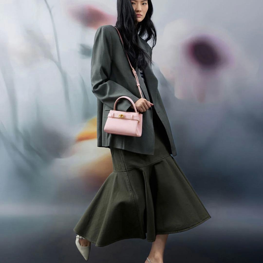 【新品未使用】 オブリエル トップハンドルバッグ コットンキャンディーピンク