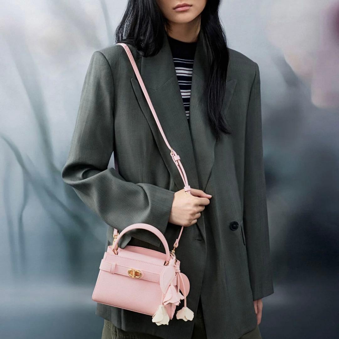 【新品未使用】 オブリエル トップハンドルバッグ コットンキャンディーピンク