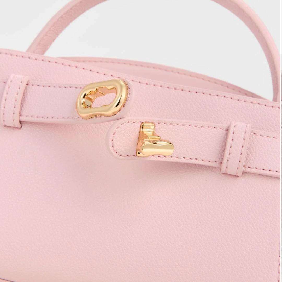 【新品未使用】 オブリエル トップハンドルバッグ コットンキャンディーピンク