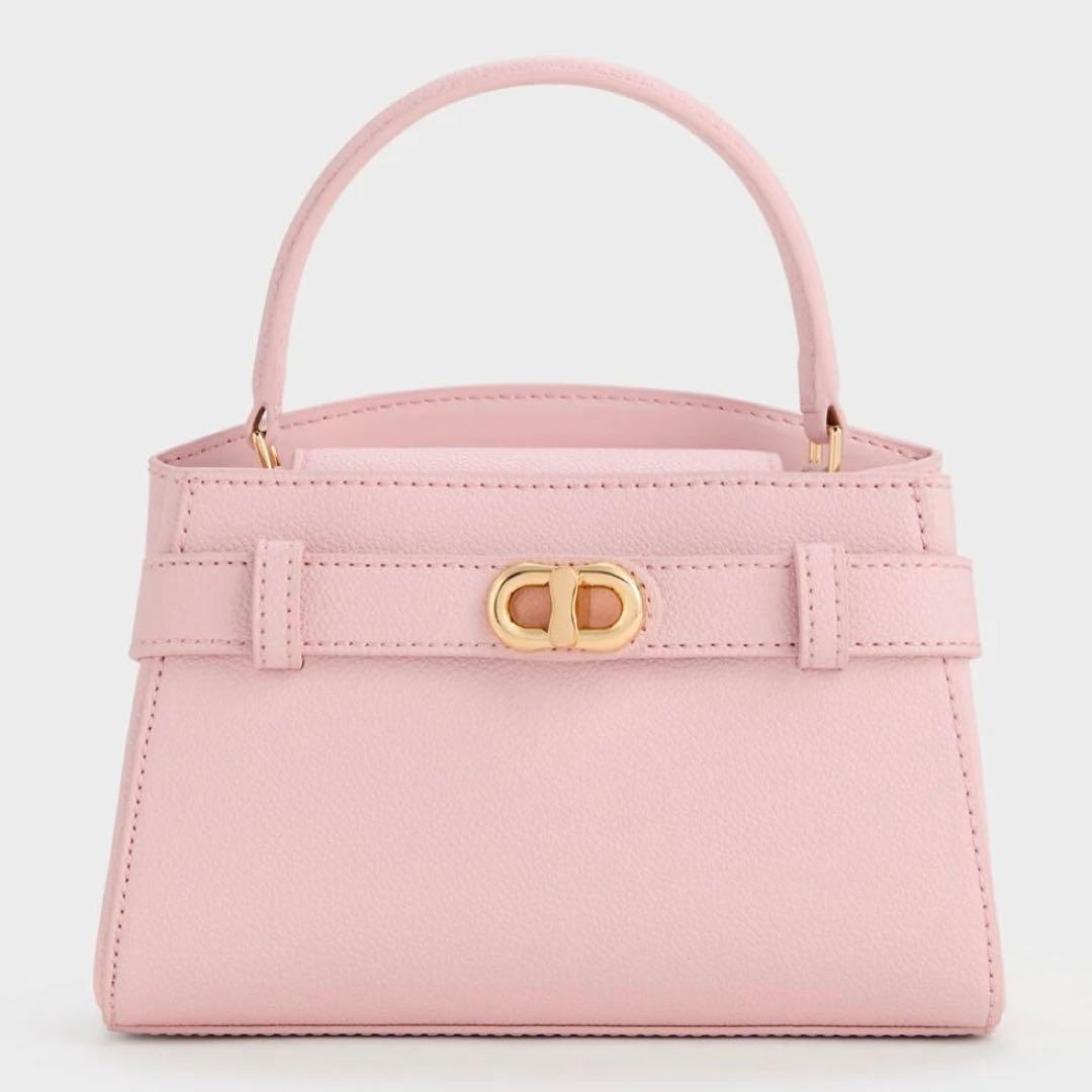 【新品未使用】 オブリエル トップハンドルバッグ コットンキャンディーピンク