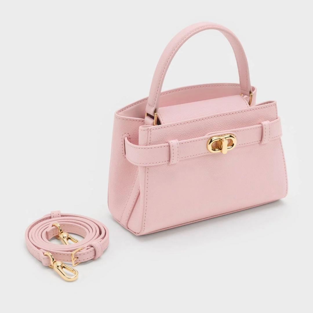 【新品未使用】 オブリエル トップハンドルバッグ コットンキャンディーピンク
