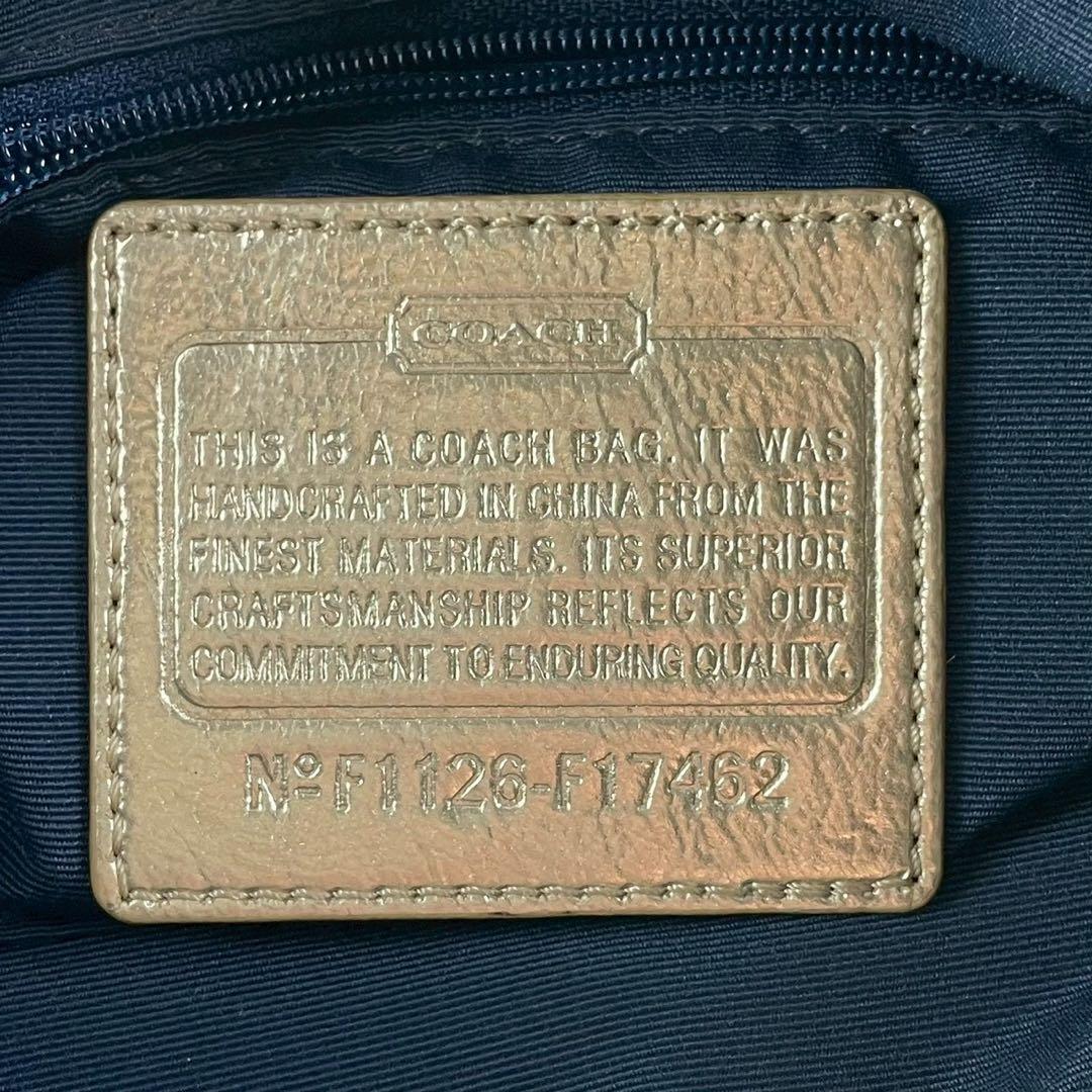 ✨美品✨コーチ　ポピー　ショルダーバッグ　2way ハート　スクリプトロゴ　紺色