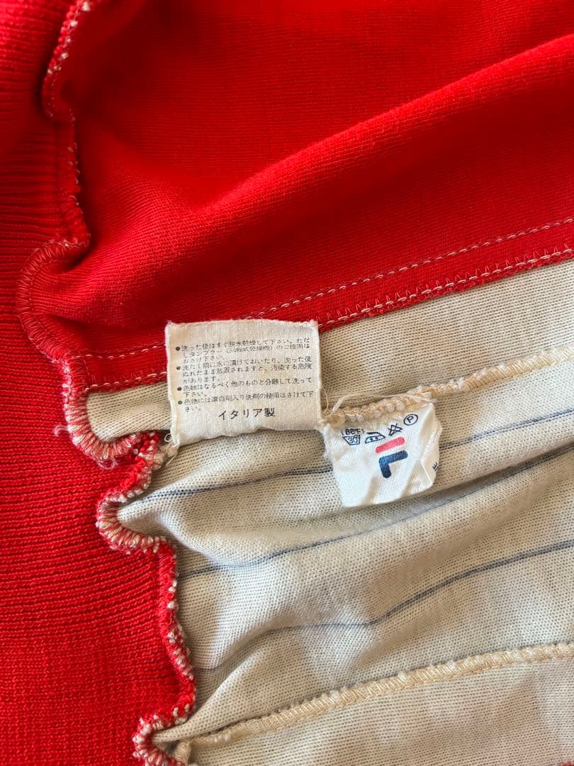 カズちん FILA ジップアップジャケット レッド/アイボリー