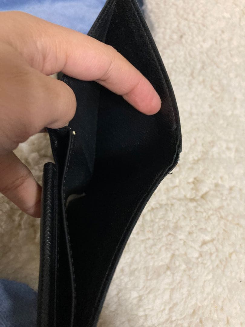 ルイヴィトン　ブラック チェック柄 二つ折り財布