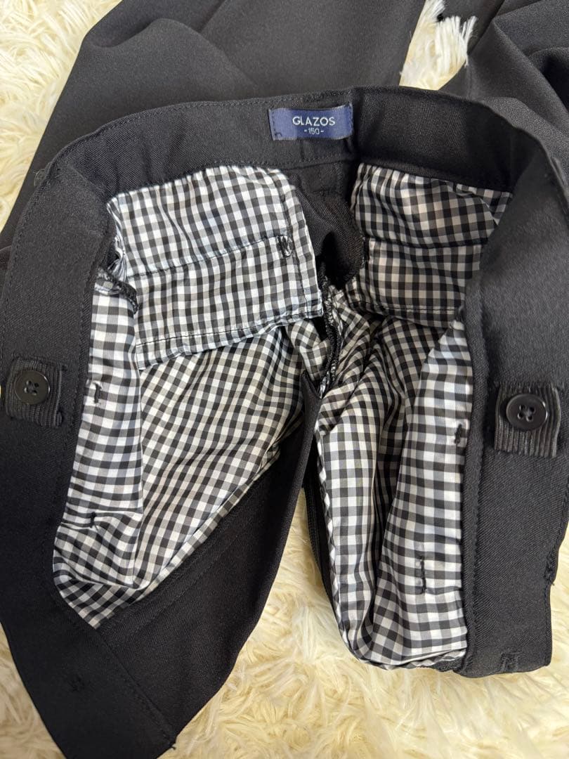 GLAZOSスーツ上下8点セットベルトはコンバースブラック150 入学・卒業式用