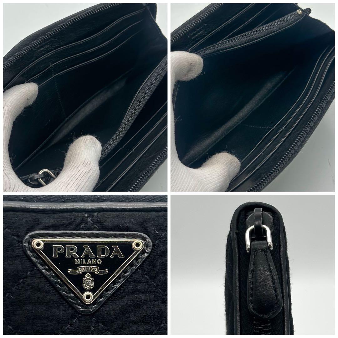 プラダ キンティング ラウンドファスナー 長財布 三角ロゴ