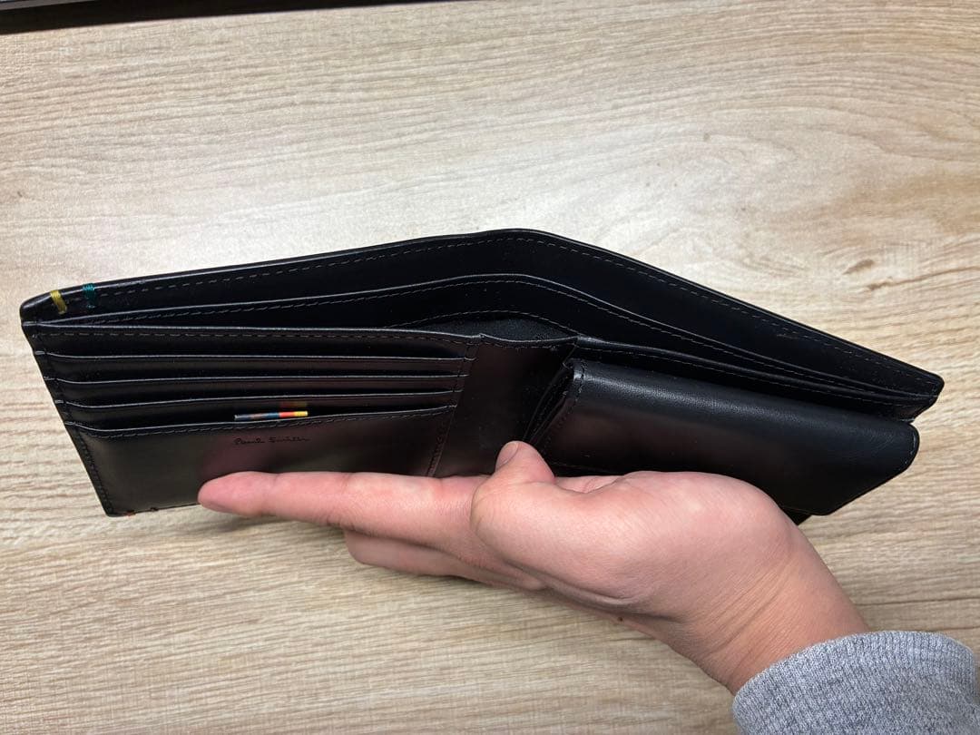 Paul Smith ハイライトステッチ 二つ折り財布 ブラック
