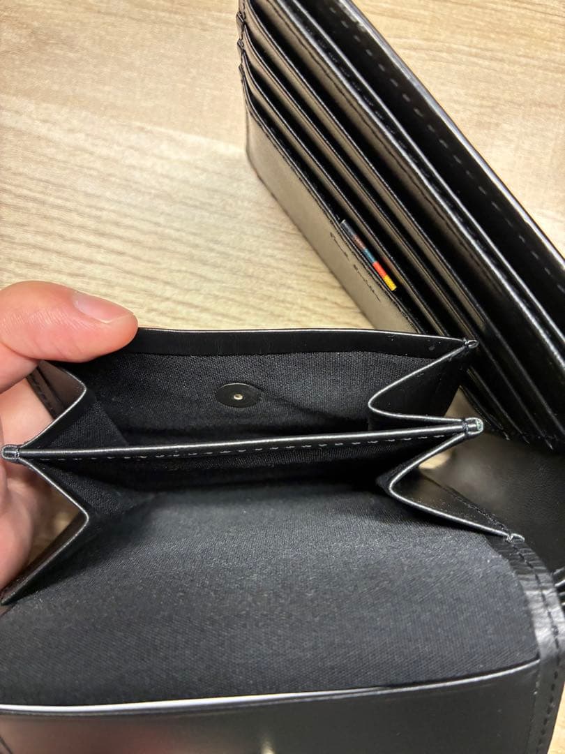 Paul Smith ハイライトステッチ 二つ折り財布 ブラック